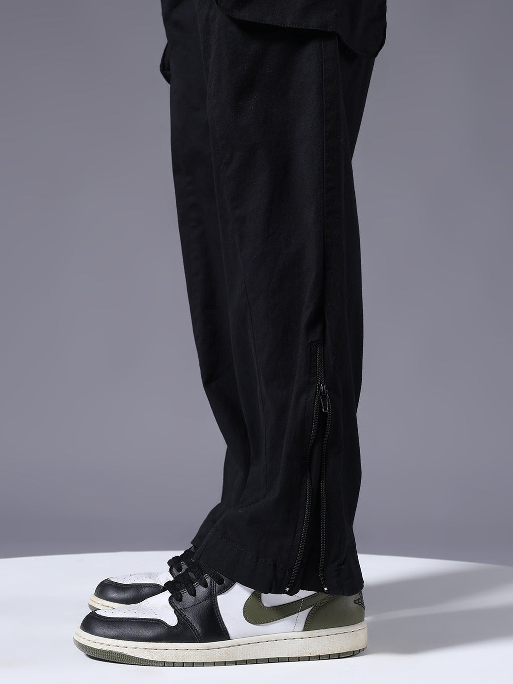 Men Utility Cargos- Black