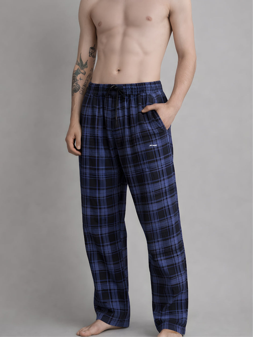Men chequered lounge pants
