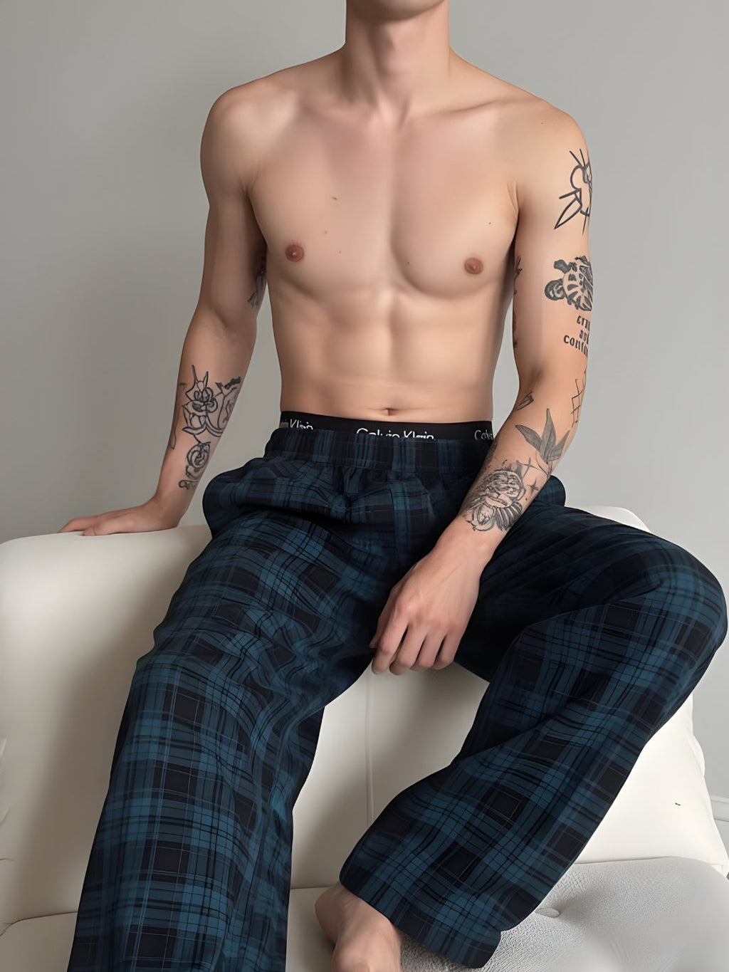 Men chequered lounge pants