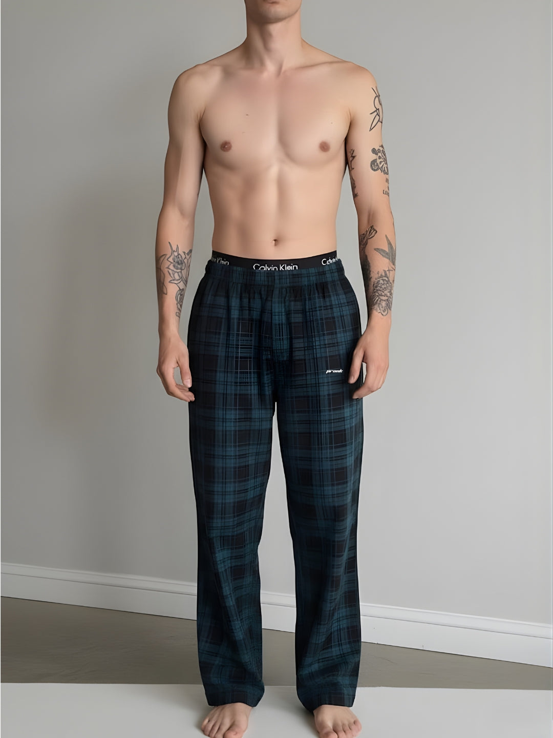Men chequered lounge pants