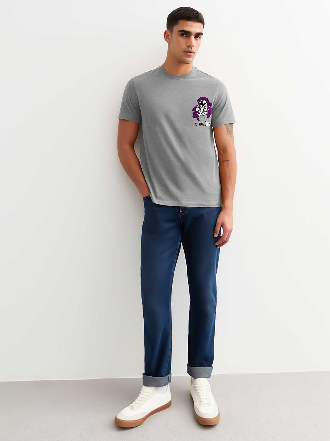 Astronautea Men Half Sleeve T-Shirt