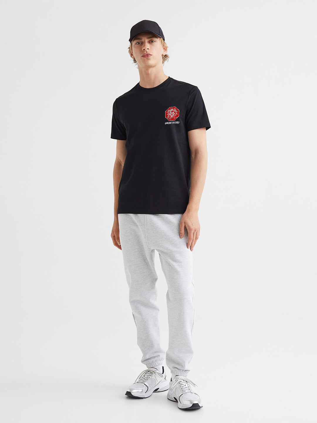 Hanma Yujiro Men Black Half Sleeve T-Shirt