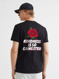 Kindness is so Gangster Men Regular Fit Black Half Sleeve T-Shirt
