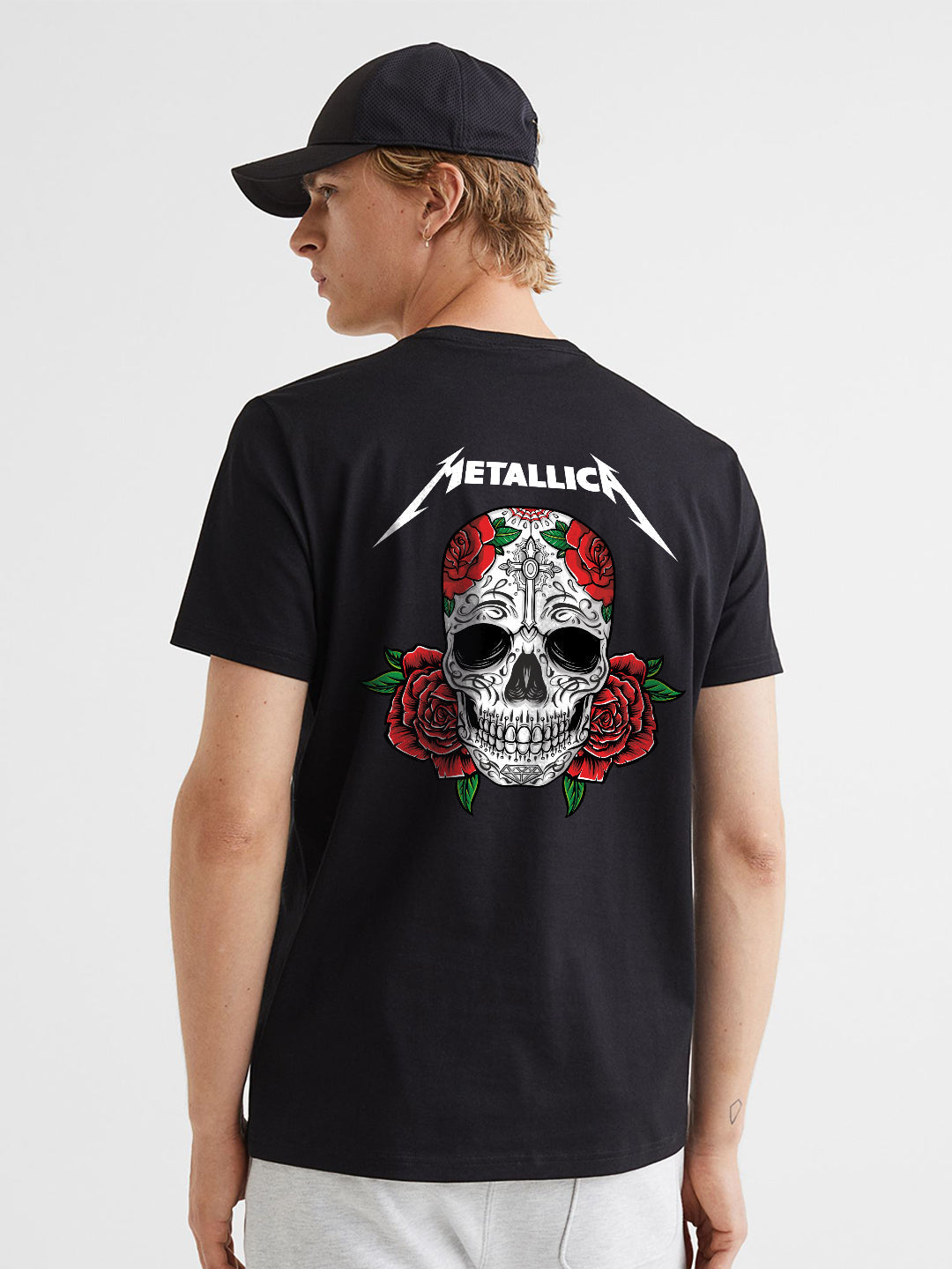 Savage Skull Men Regular Fit Black Half Sleeve T-Shirt