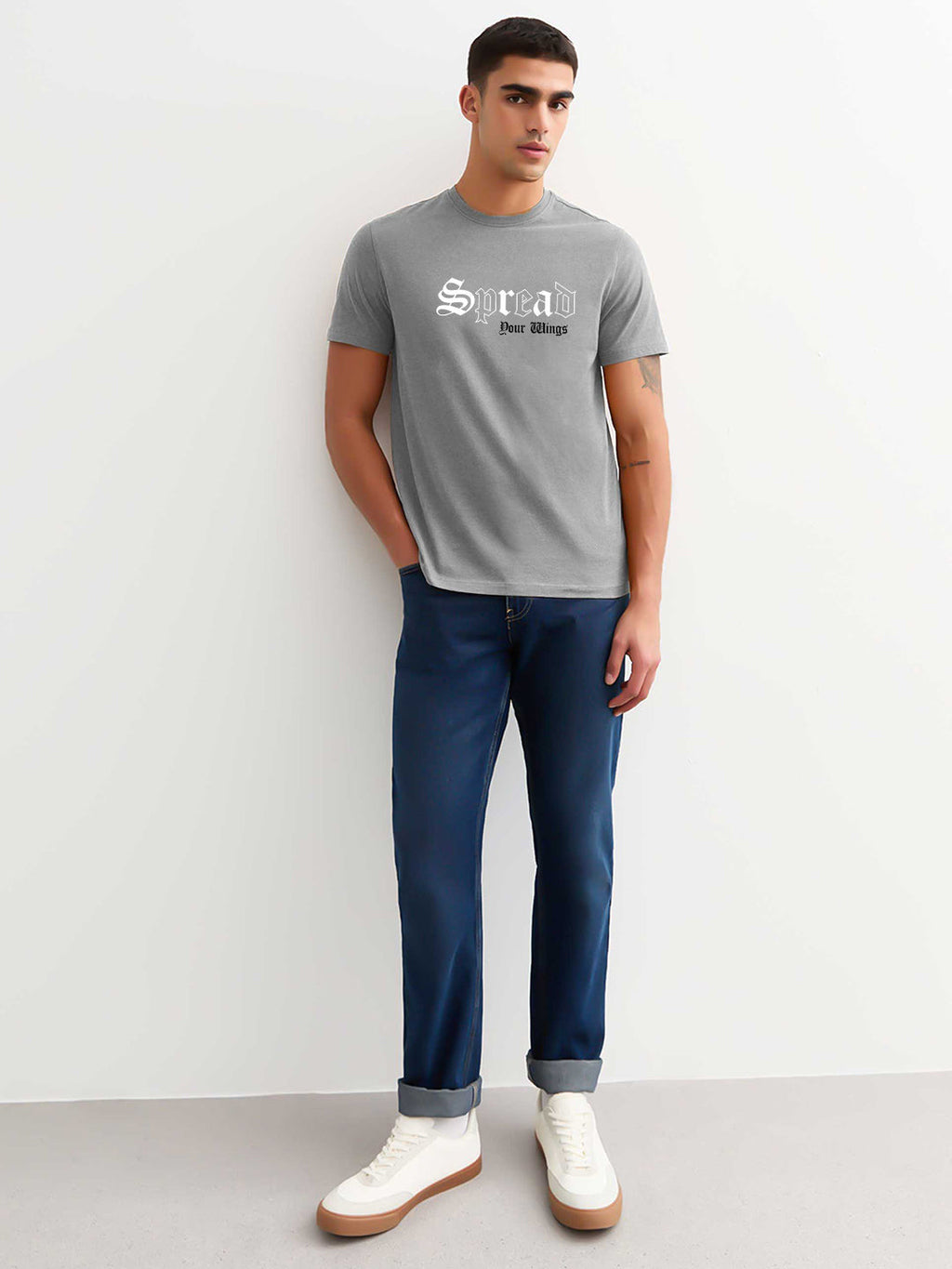 Spread Men Half Sleeve Printed T-Shirt