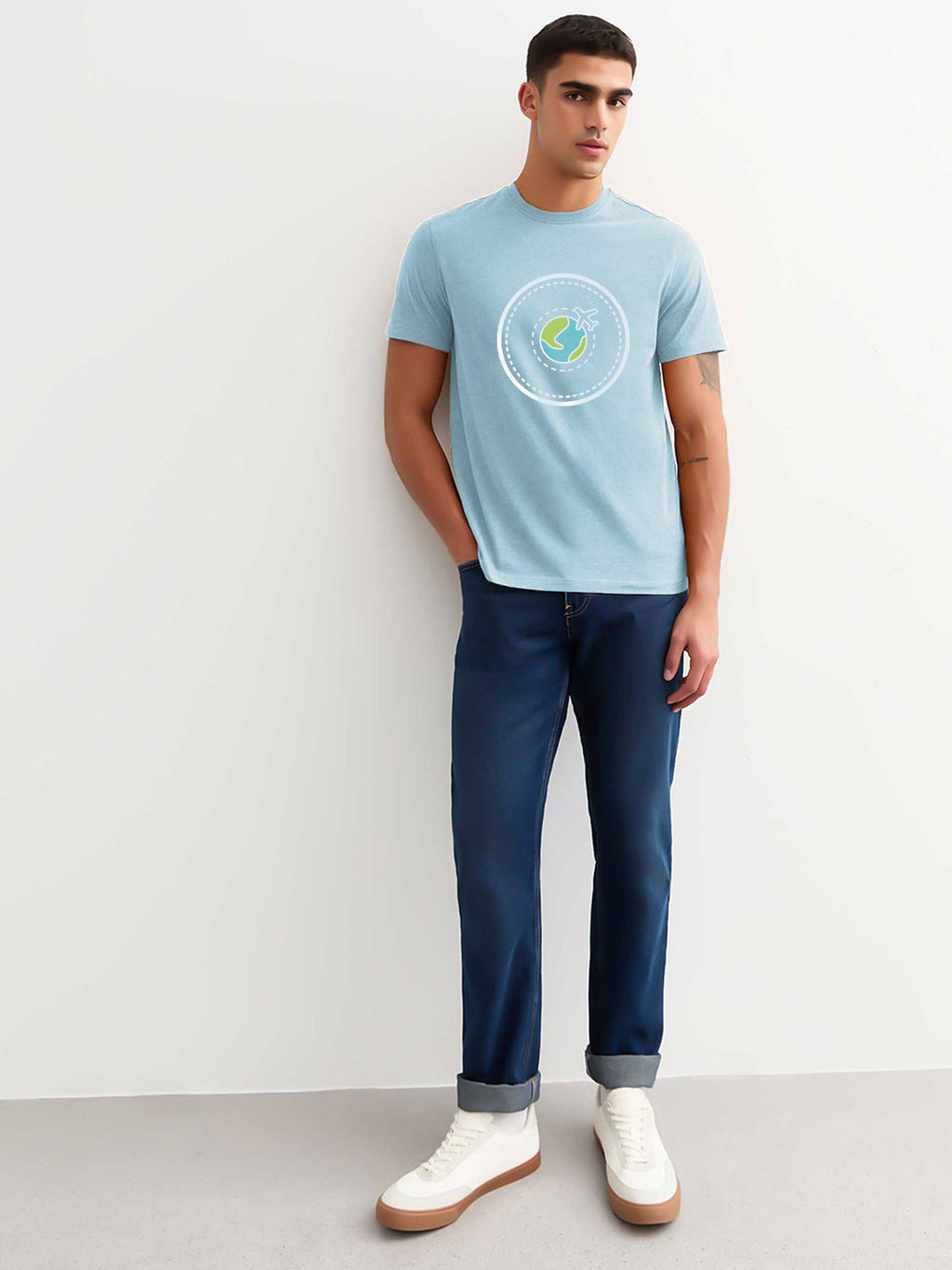 Fly Around The World Half Sleeve T-Shirt