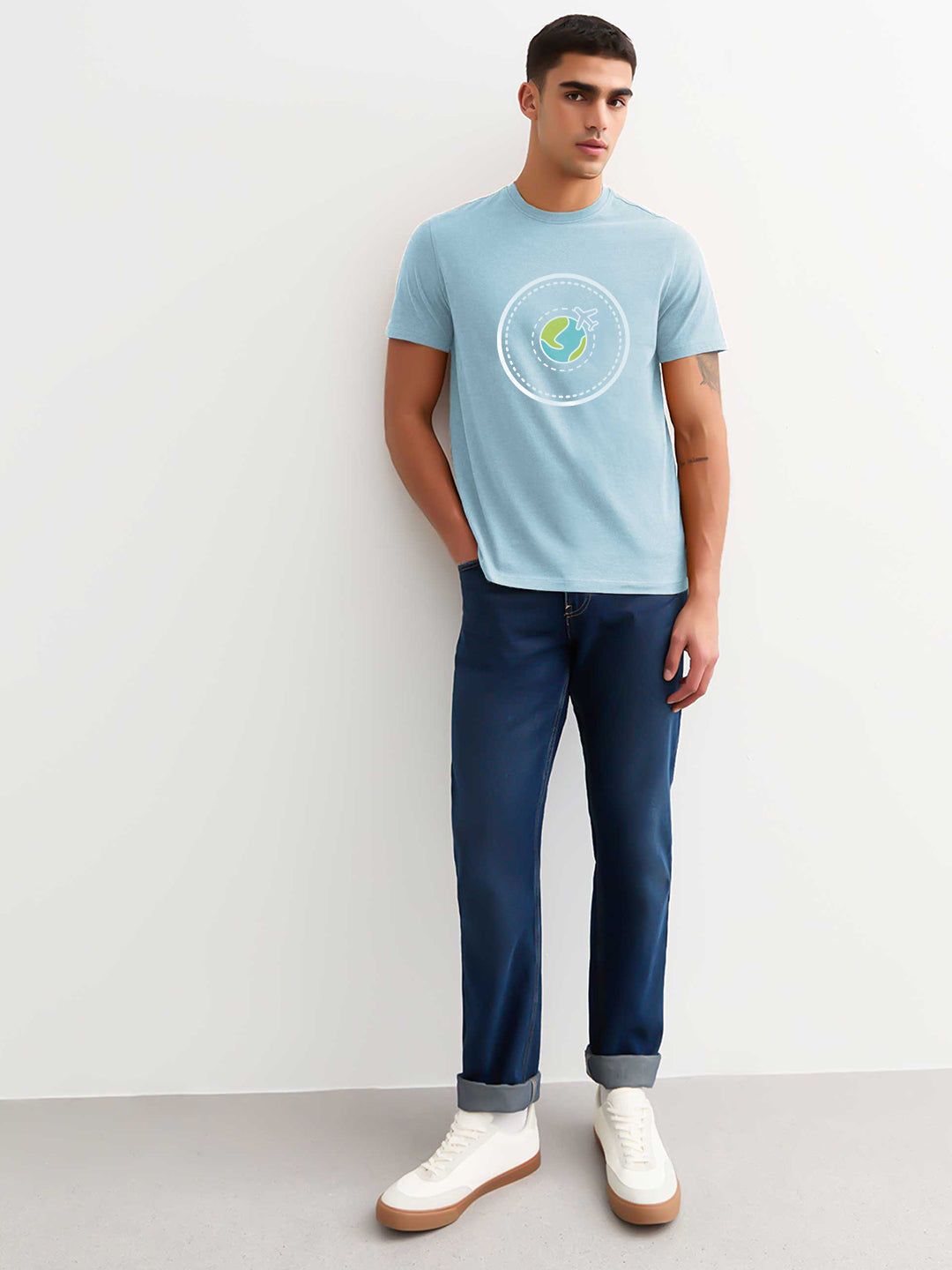 Fly Around The World Half Sleeve T-Shirt