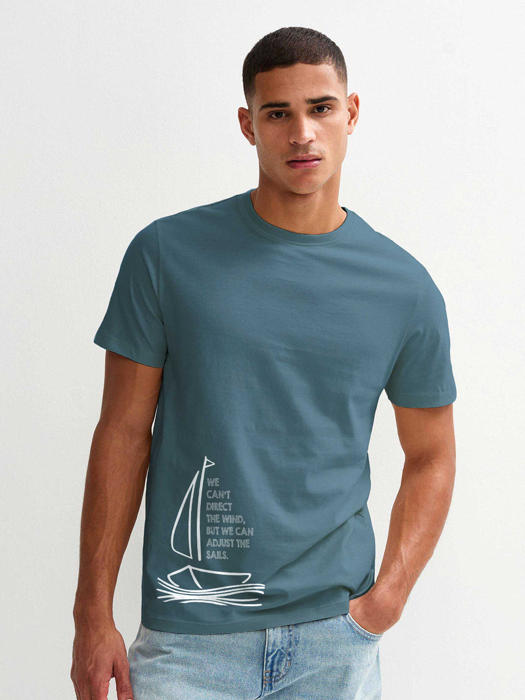 Adjust The Sails Men Half Sleeve T-Shirt