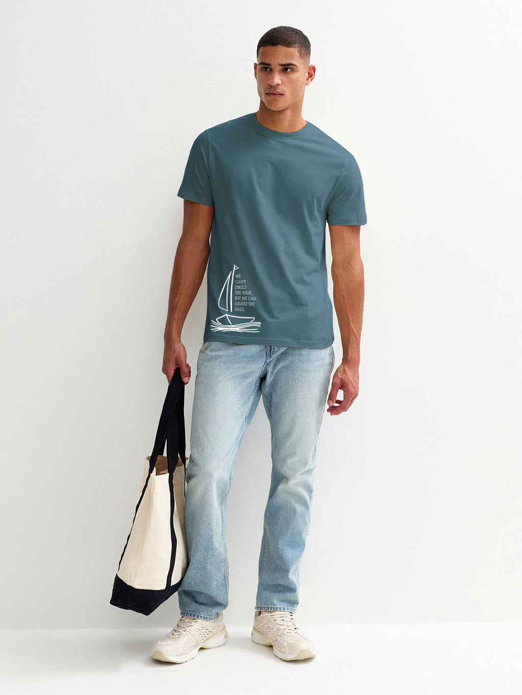 Adjust The Sails Men Half Sleeve T-Shirt