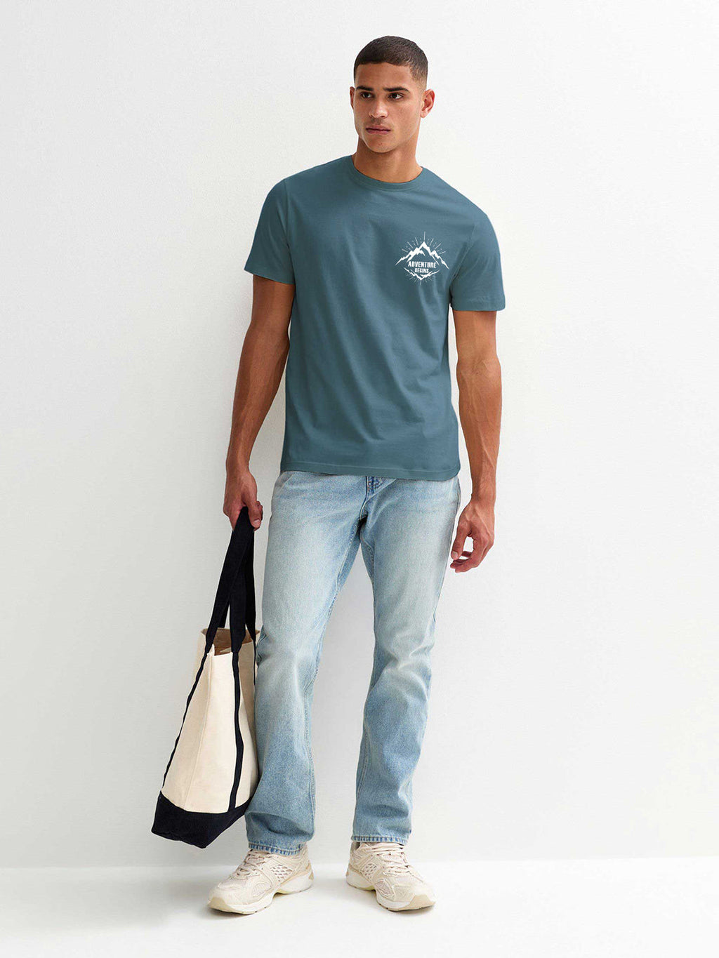 Adventure Begins Men Half Sleeve T-Shirt