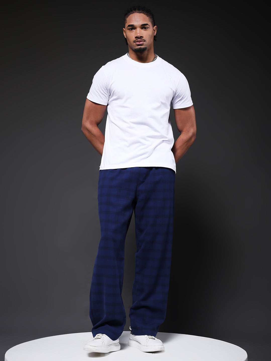 Men chequered lounge pants