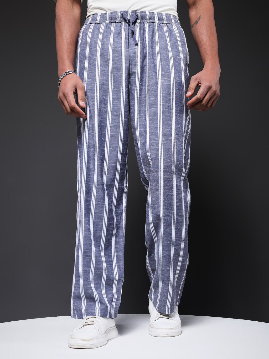 Men Striped lounge pants