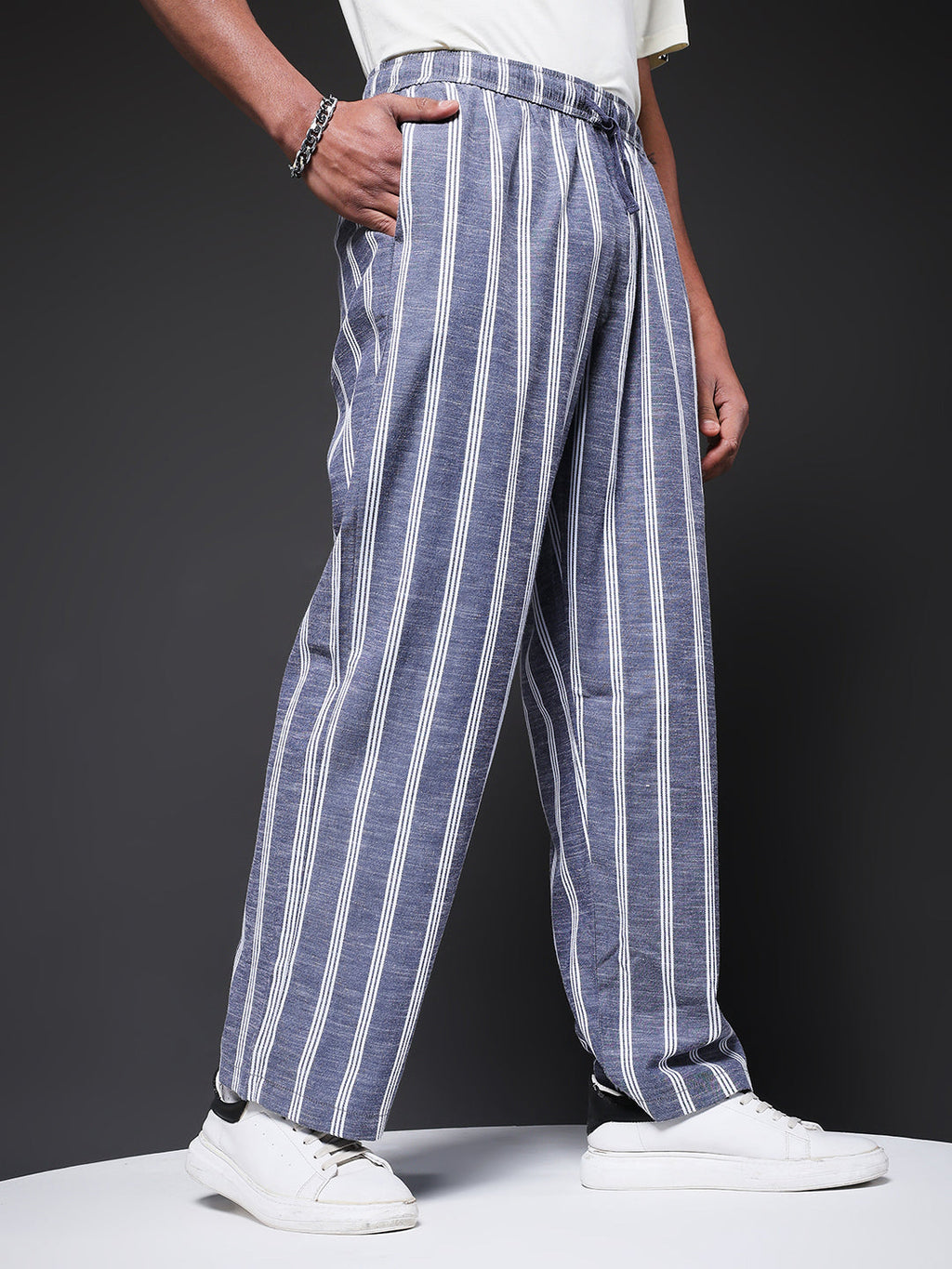 Men Striped lounge pants