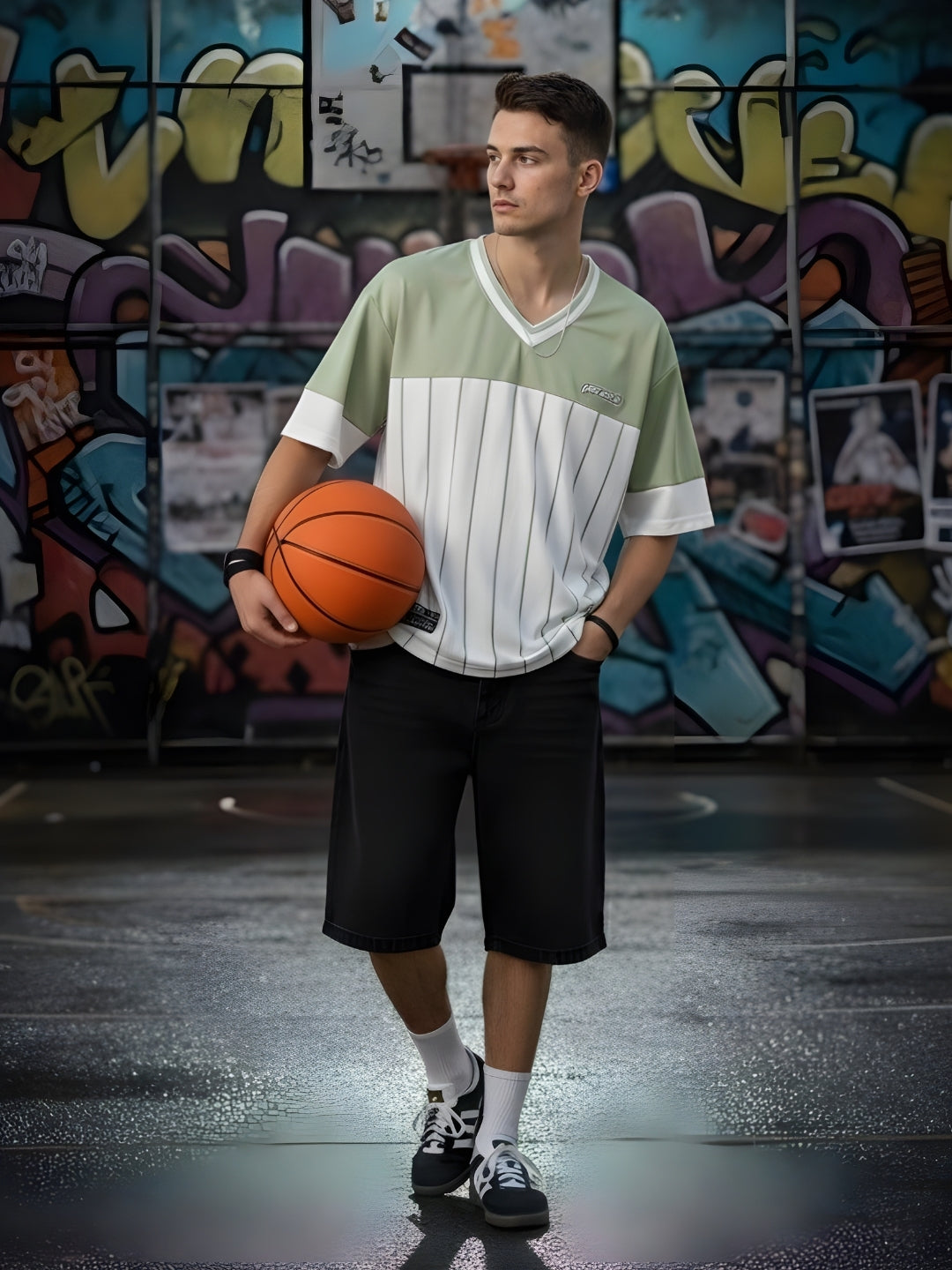 Men Oversized Varsity T-Shirt