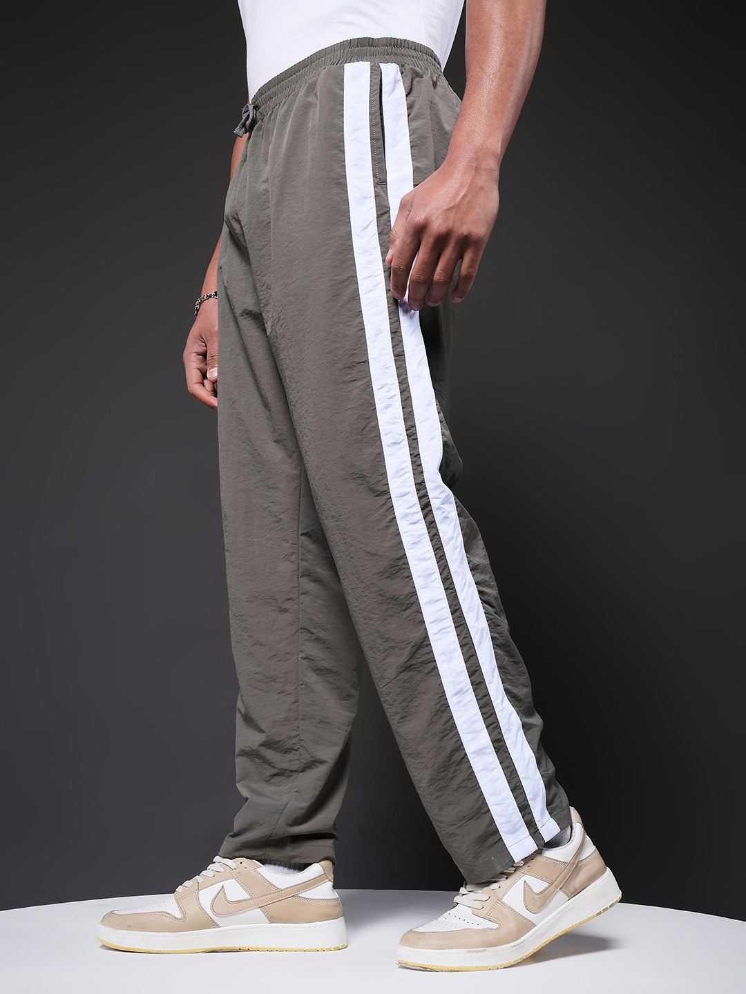 Men Premium Jogger with Side Stripes - Grey