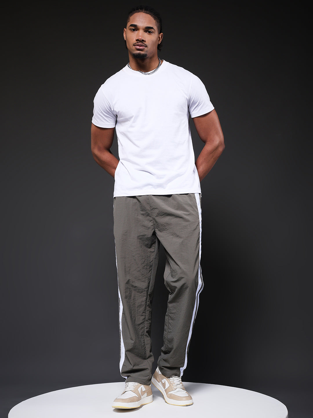 Men Premium Jogger with Side Stripes - Grey