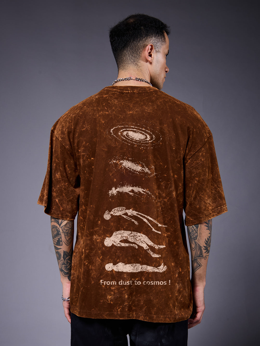 Evolve Men Retro Wash Printed Oversized T-Shirt
