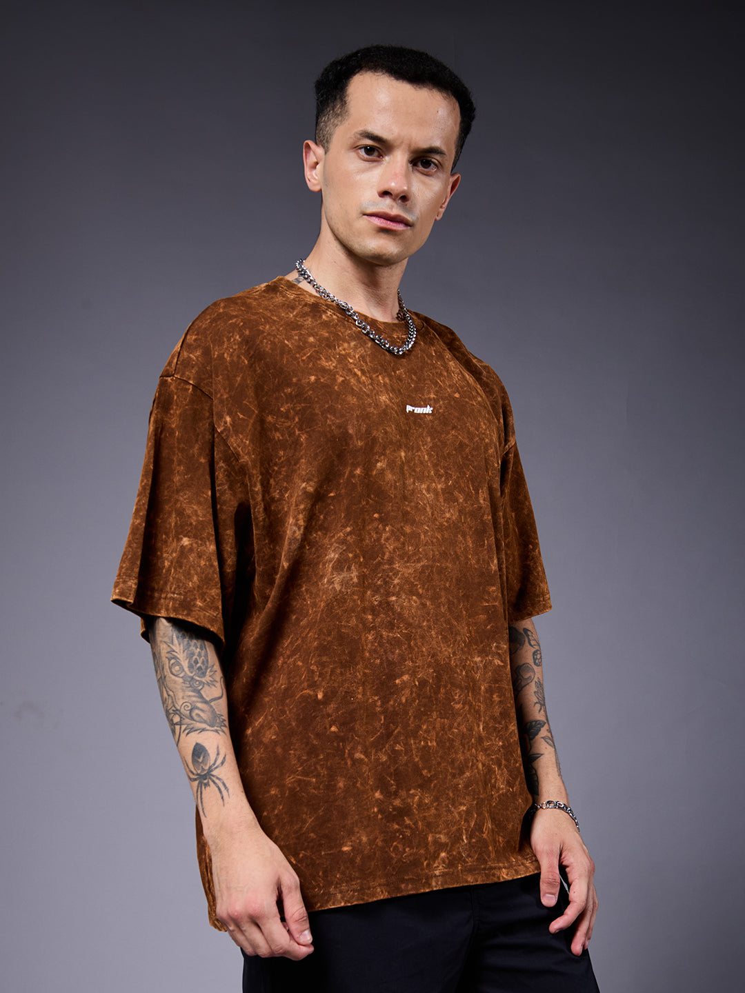 Evolve Men Retro Wash Printed Oversized T-Shirt