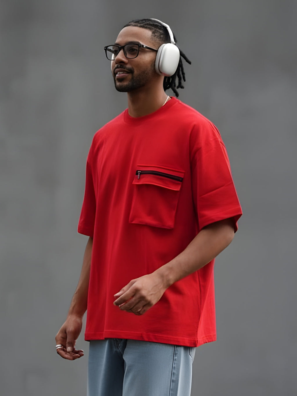 Cargo T-Shirt For Men - Candy Red