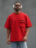 Cargo T-Shirt For Men - Candy Red