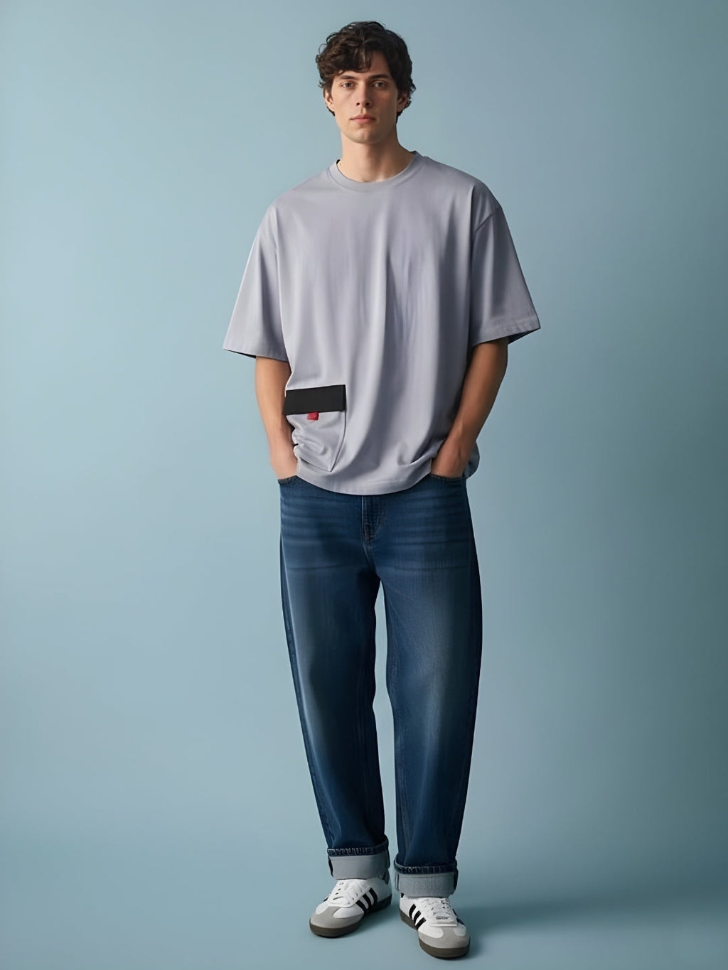 Cargo T-Shirt For Men - Ash Grey