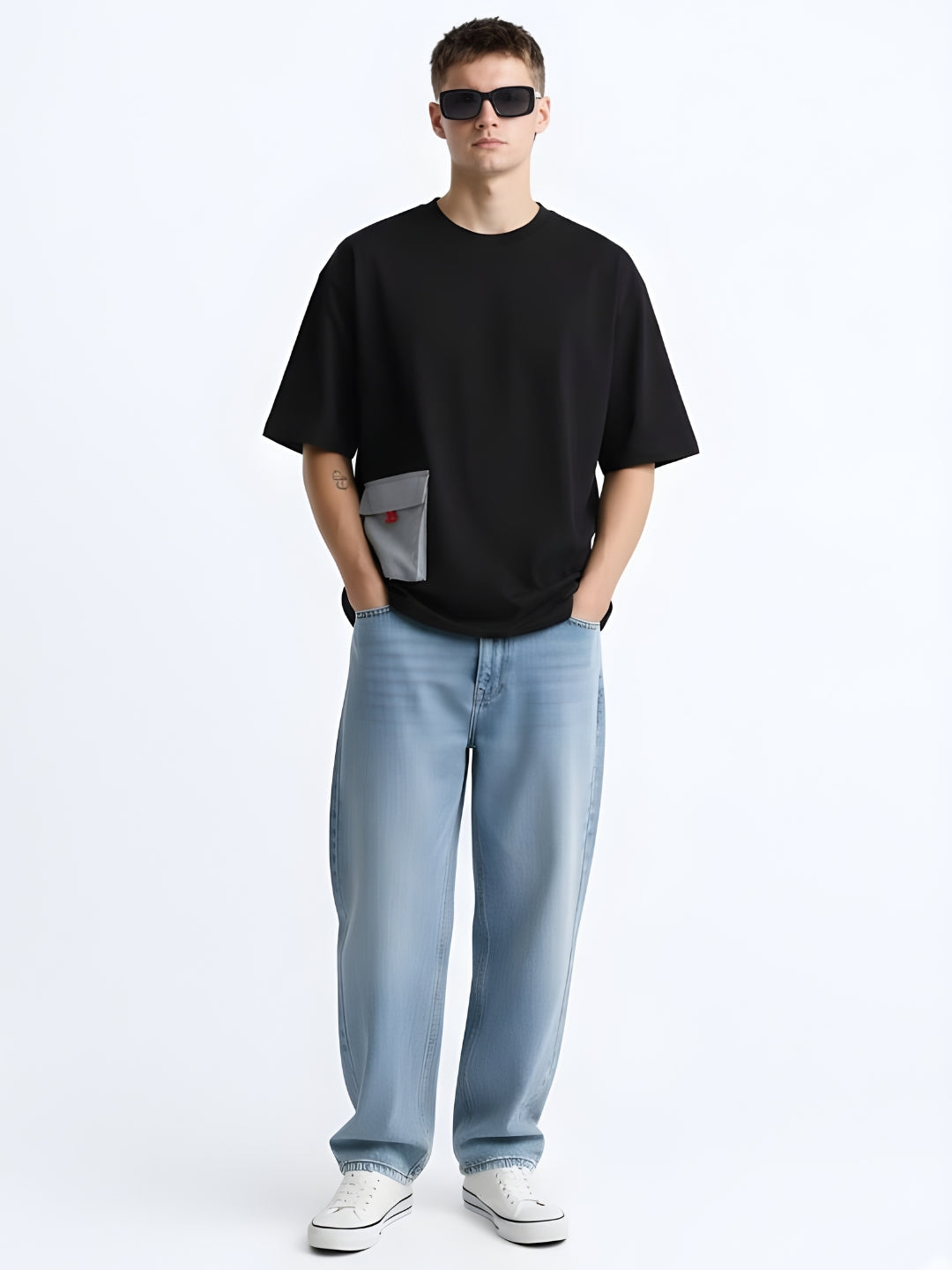 Cargo T-Shirt For Men -Black