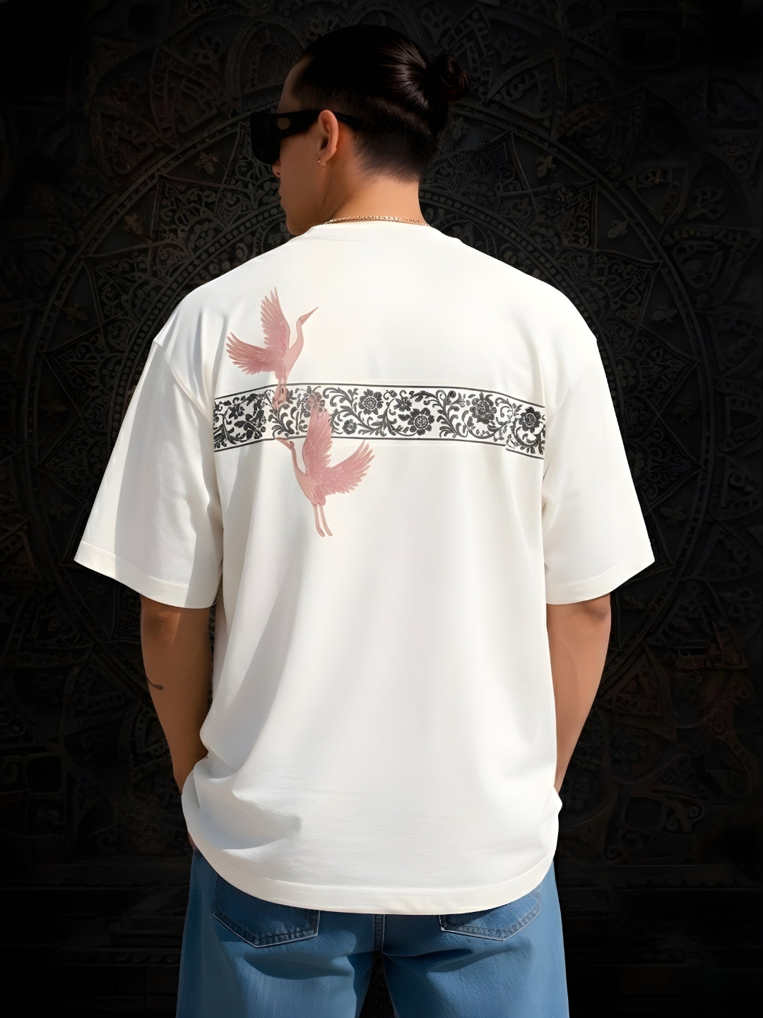 Mandala Roots Printed Men Premium Oversized T-Shirt