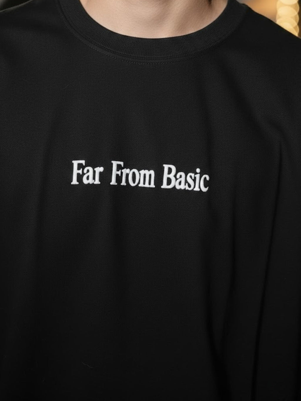 Far From Basic Puff Printed Men Premium Oversized T-Shirt