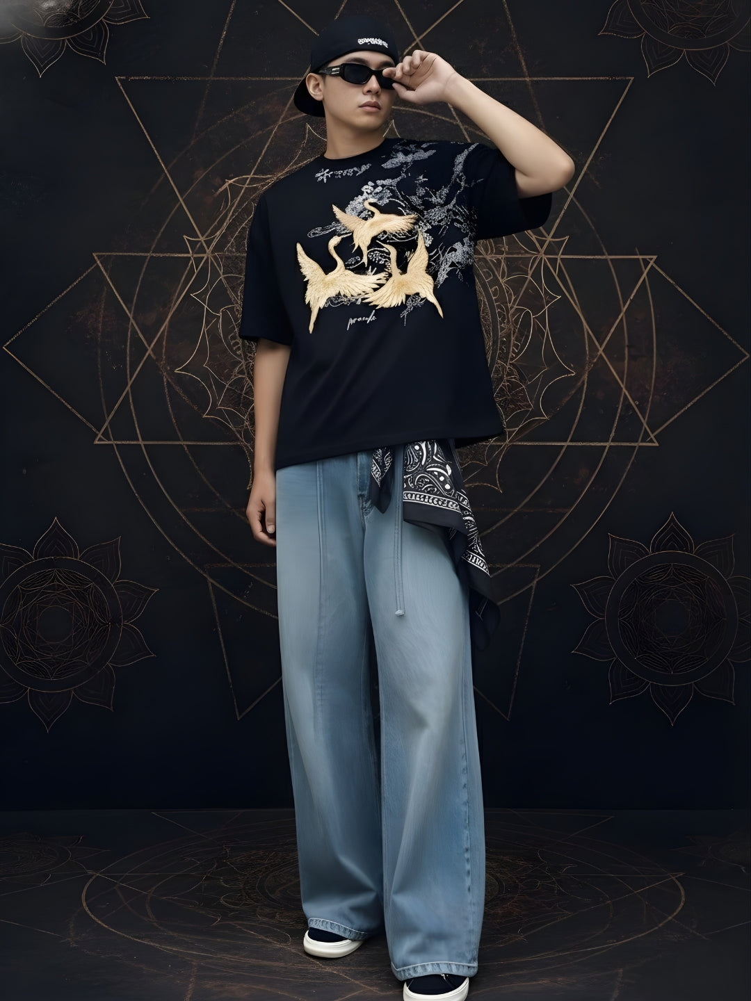 Mandala Roots Puff Printed Men Premium Oversized T-Shirt
