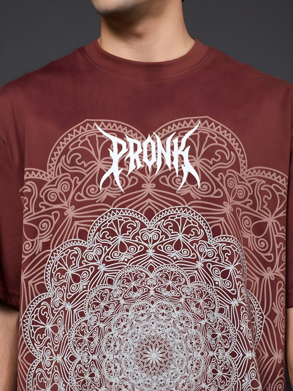 Mandala Roots Puff Printed Men Premium Oversized T-Shirt