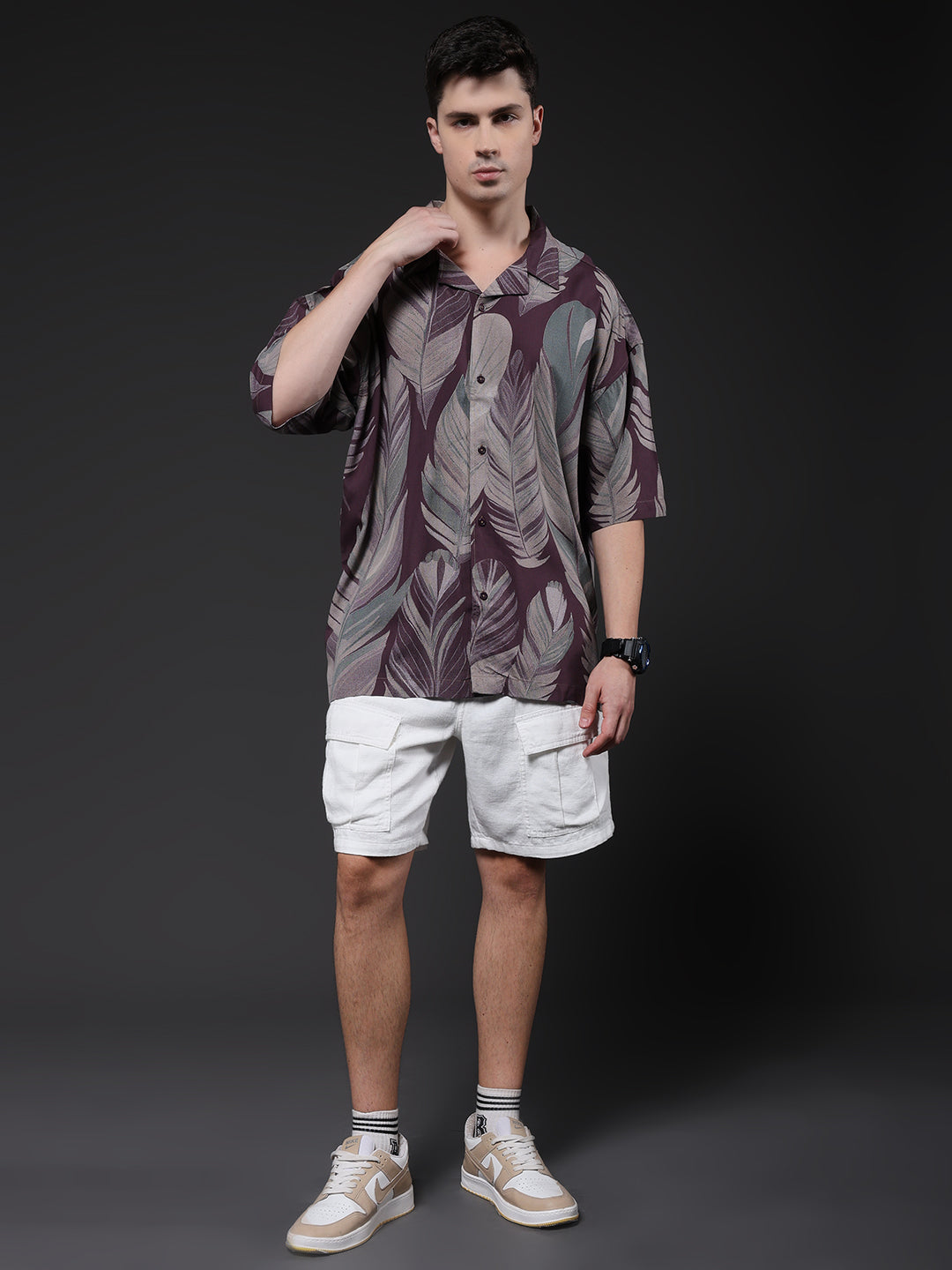 Mens Half Sleeve Casual Shirt  – Brown