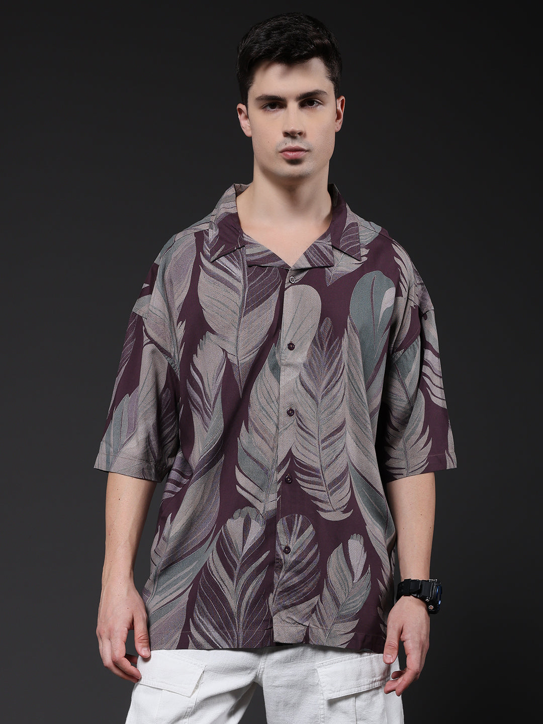 Mens Half Sleeve Casual Shirt  – Brown