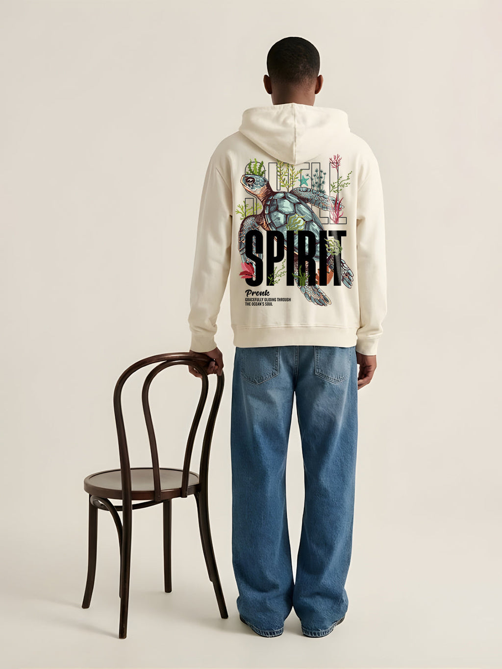 SHELL SPIRIT Men Drop Shoulder Premium Terry Hoodie